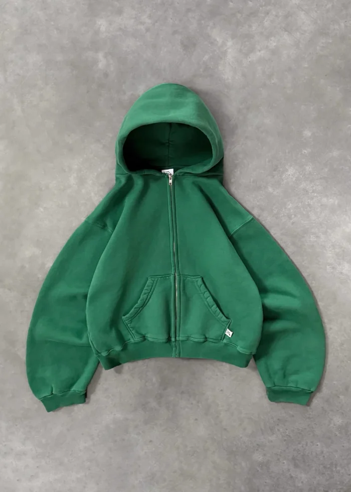 AKIMBO ZIP-UP HOODIE FOREST GREEN