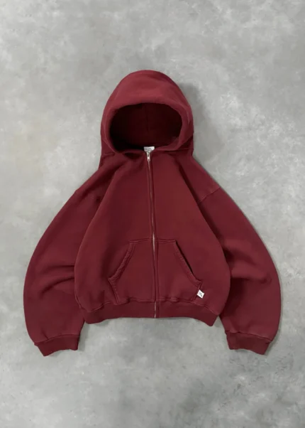 AKIMBO ZIP-UP HOODIE WINE