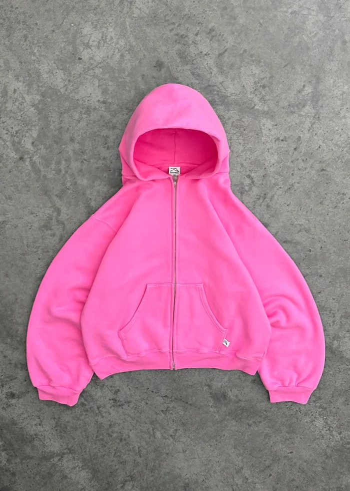 AKIMBO ZIP-UP HOODIE HOT PINK