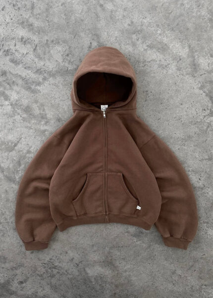 AKIMBO ZIP-UP HOODIE COFFEE